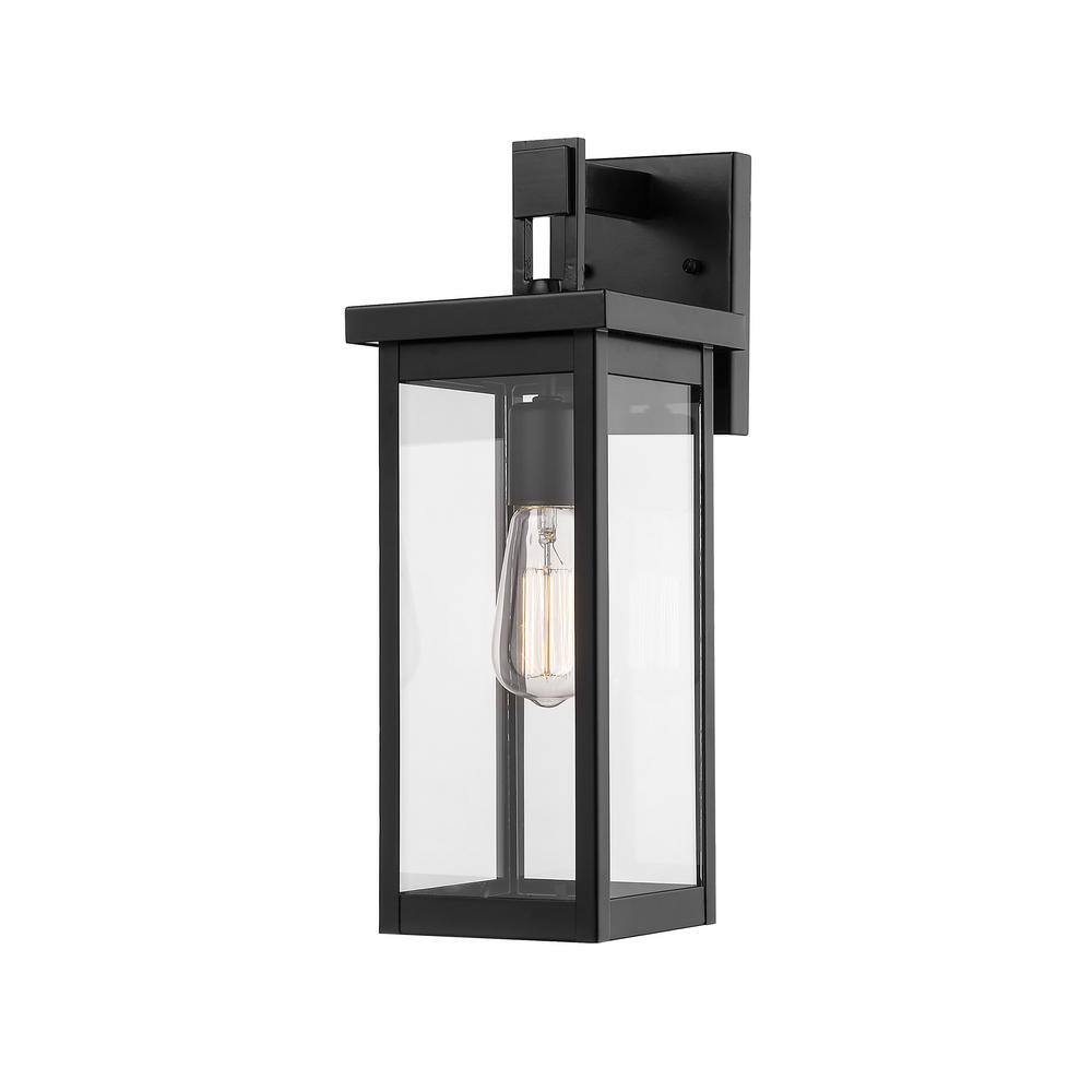 Millennium Lighting 1-Light Powder Coat Black Outdoor Wall-Light Sconce with Clear Glass 2601-PBK