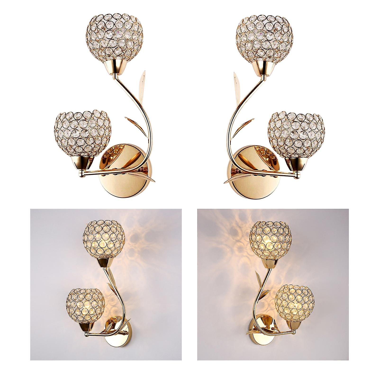 2pcs Crystal Wall Lamp Sconce Light E26 E27 Bedrooms Stairs Decor