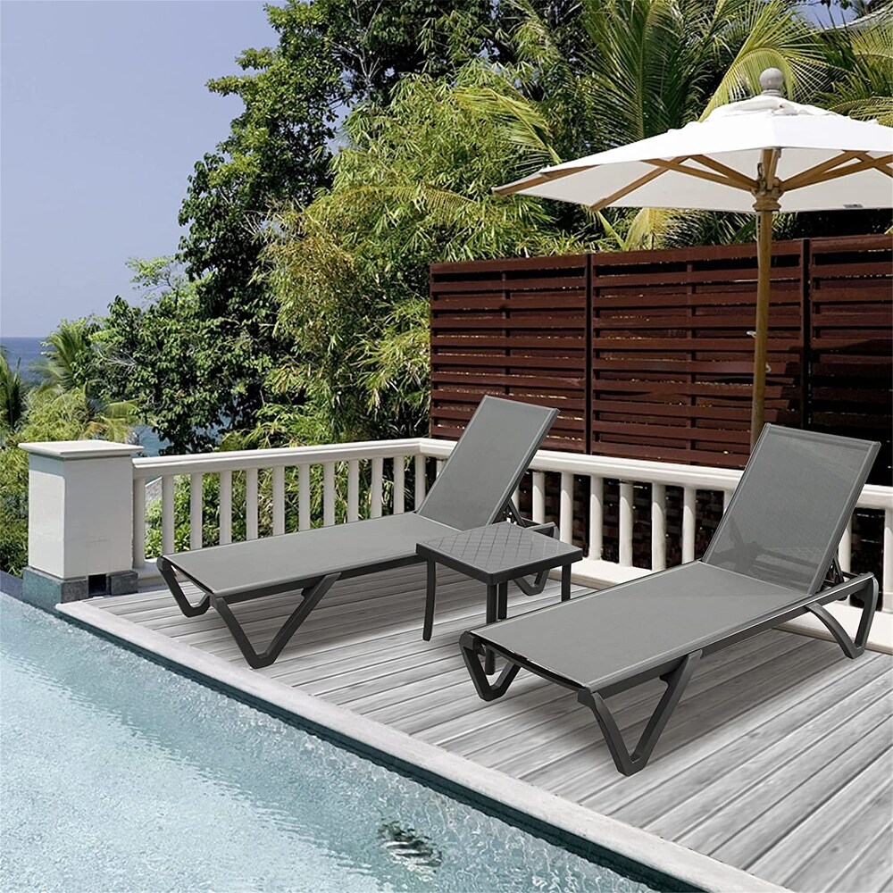 Patio Chaise Lounge Chair Set of 3