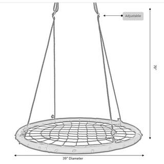 PLAYBERG Round Net Tree Web Swing with Hanging Ropes QI003375