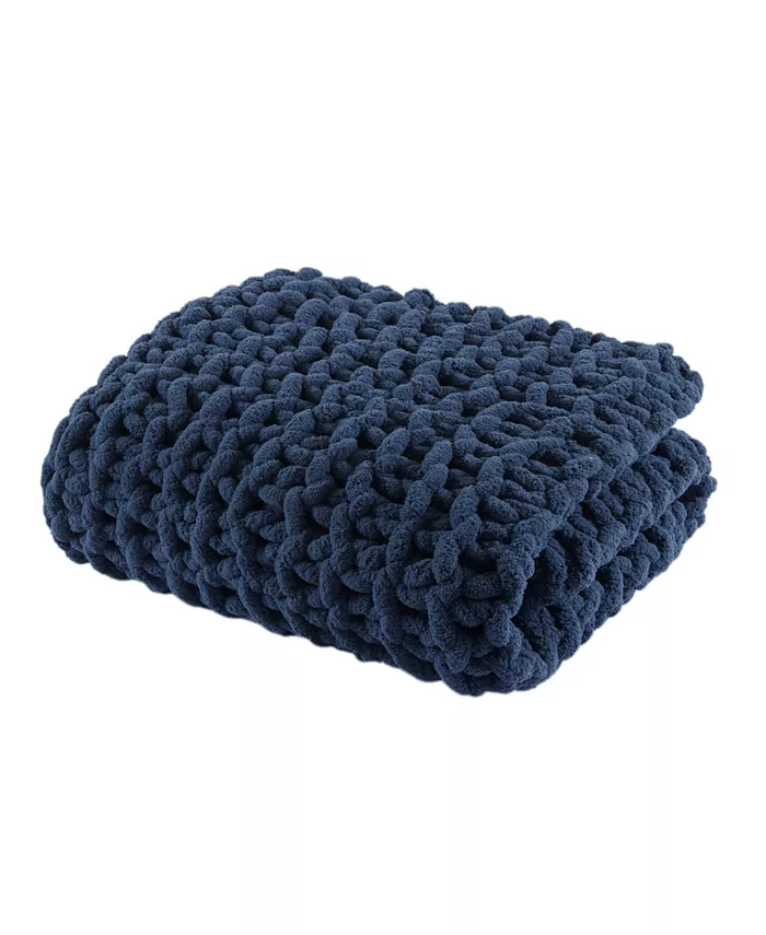 Madison Park Chunky-Knit Chenille Throw， 50