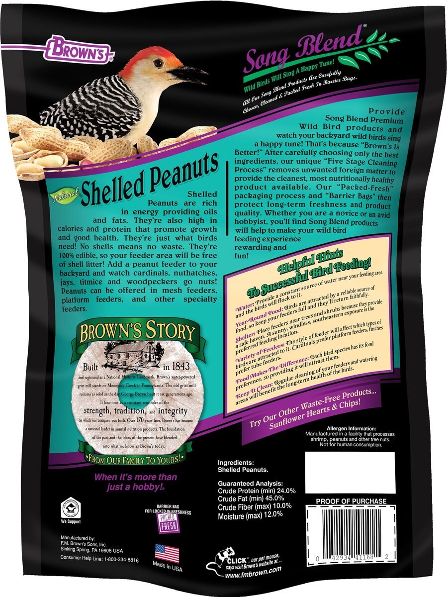 Brown's Song Blend Shelled Peanuts Wild Bird Food