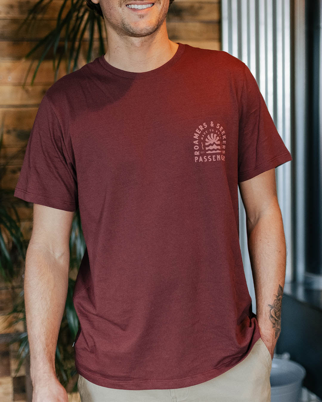 Evenfall Recycled Cotton T-Shirt - Windsor Wine