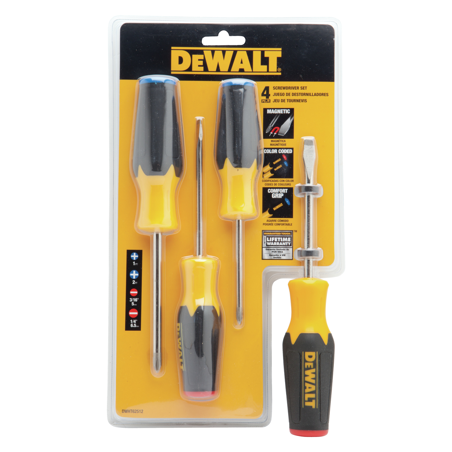 DW Phillips/Slotted Screwdriver Set 4 pc