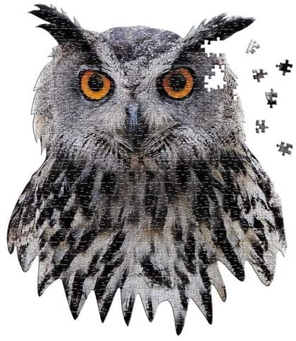 I AM Owl 550 Piece Animal Head Shaped Jigsaw Puzzl...