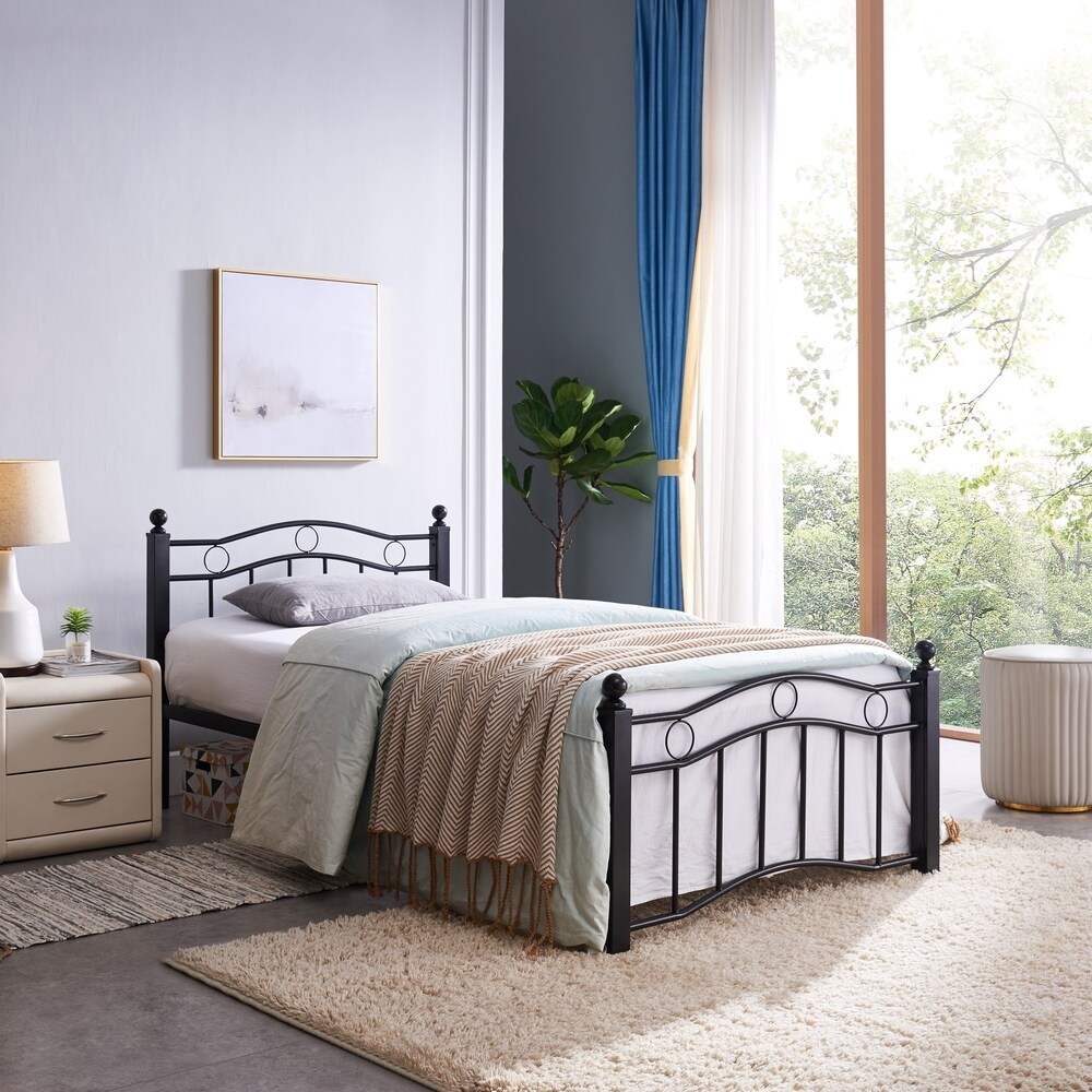 Bouvardia Contemporary Iron Bed Frame by Christopher Knight Home