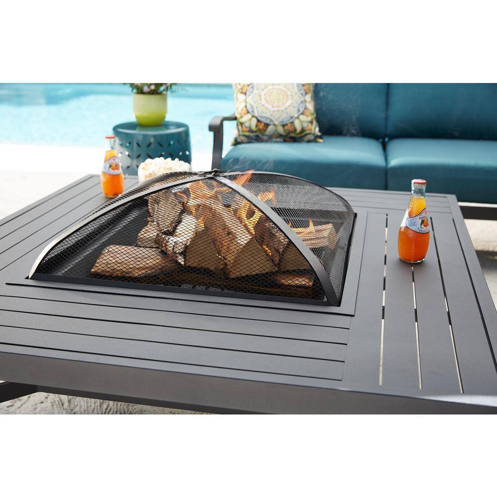 Hampton Bay 43.50 in. Aluminum Fire Pit Table in Black FTA79103N