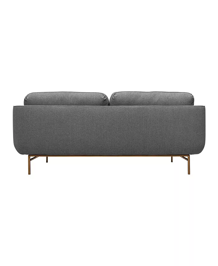 Armen Living Lilou 77 Polyester with Metal Legs Sofa