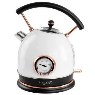 MegaChef 1.8 l 7.6-Cups in White Half Circle Electric Tea Kettle With Thermostat 985118161M