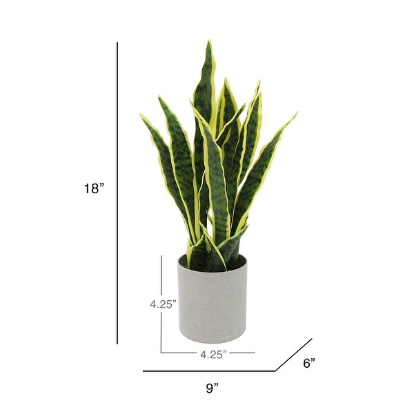 Artificial Sansevieria Snake Plant in Grey Pot