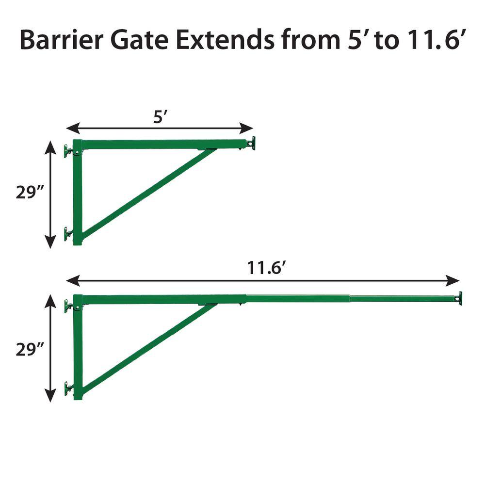 Garden Craft 12 ft. x 3 ft. Green Metal Barrier Fence Gate 552002