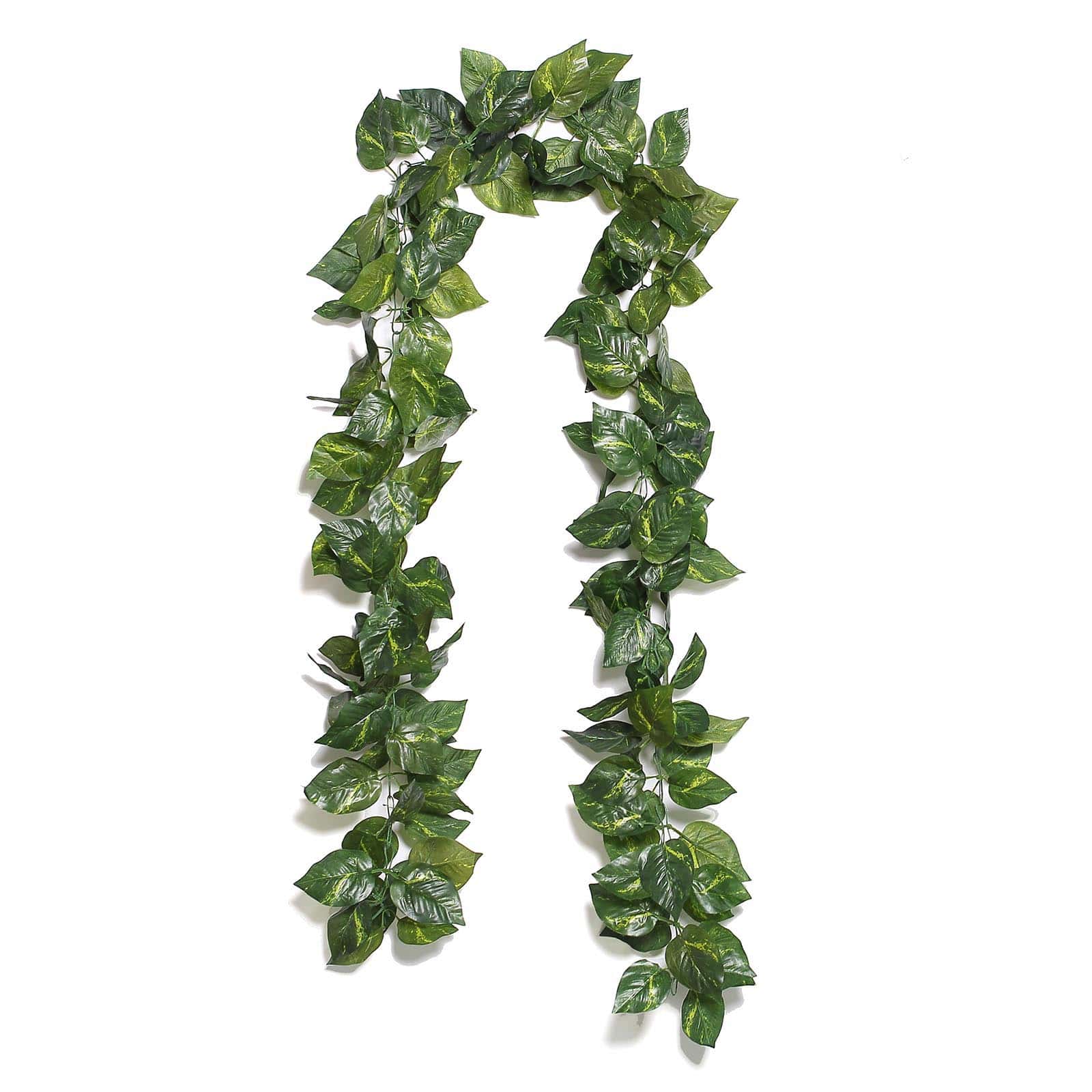 Green UV Protected Artificial Silk Ivy Leaf Garland Vine, Outdoor/Indoor 8ft