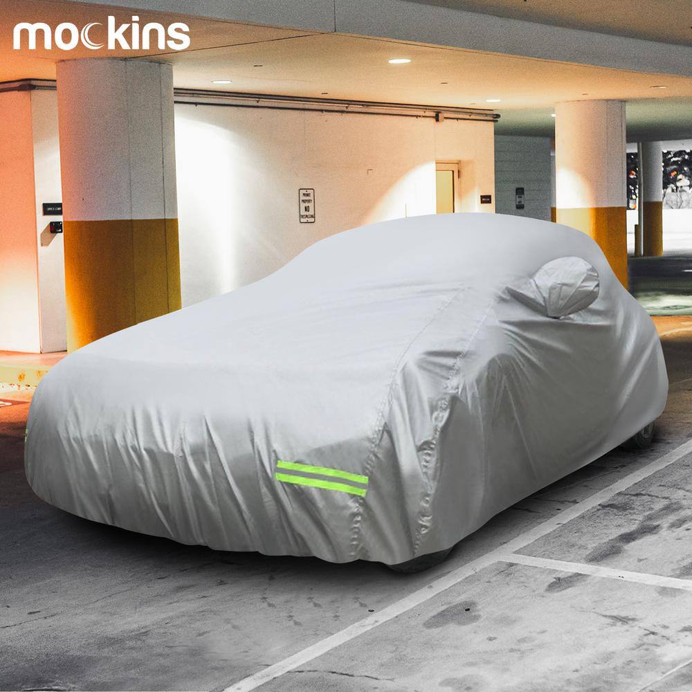 Mockins 200 in. x 75 in. x 60 in. Heavy-Duty Silver Waterproof Car Cover - 190T Polyester MA-48