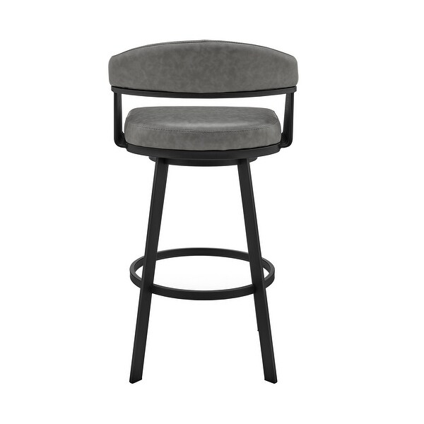 Bronson Modern Swivel Counter/Bar Stool in Faux Leather and Metal