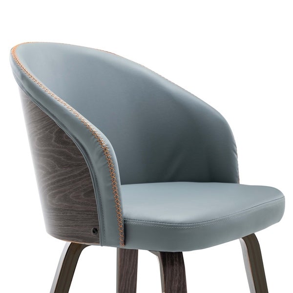 Maynau PU Leather and Wood Upholstered Dining Arm Chairs (Set 2)