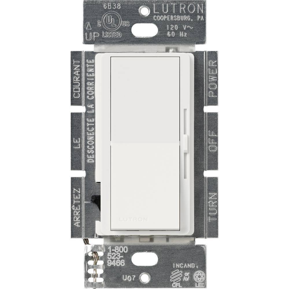 Lutron Diva LED+ Dimmer Switch for Dimmable LED and Incandescent Bulbs 250-WattSingle-Pole or 3-Way Snow (DVSCCL-253P-SW) DVSCCL-253P-SW