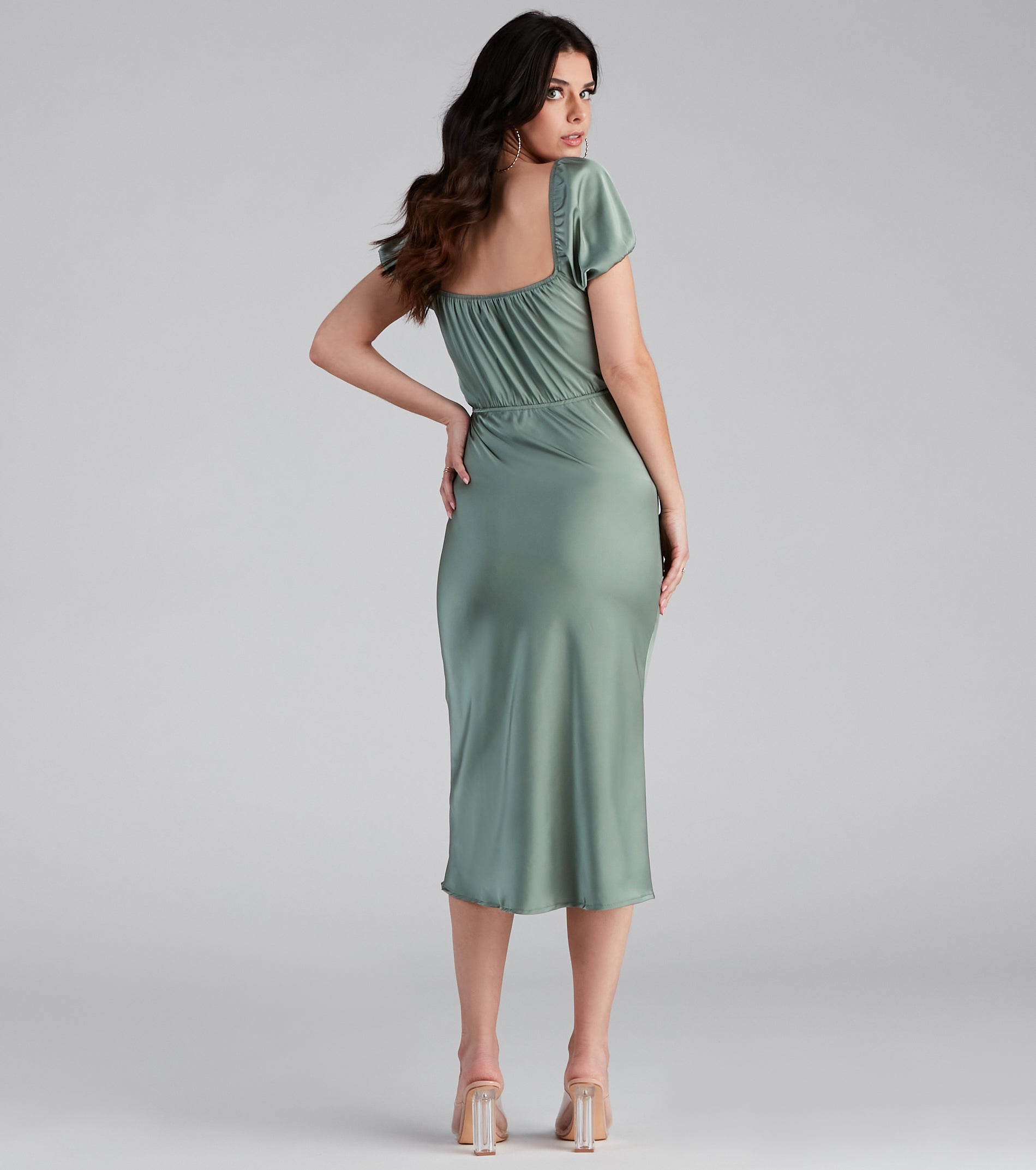 Elevated Beauty Satin Midi Dress