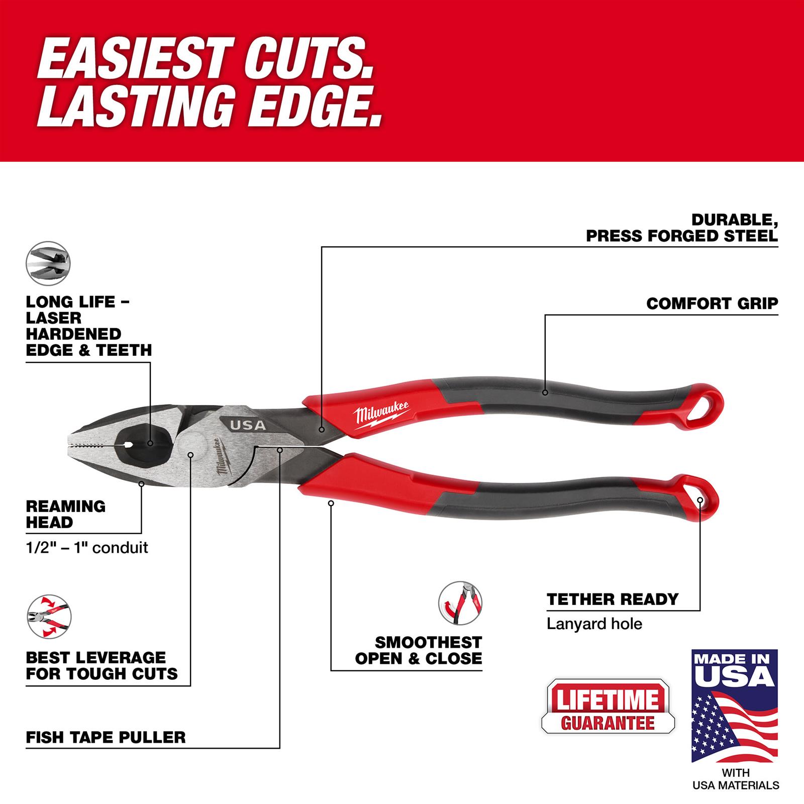 Milwaukee Tool MT550 Milwaukee Comfort Grip Lineman's Pliers