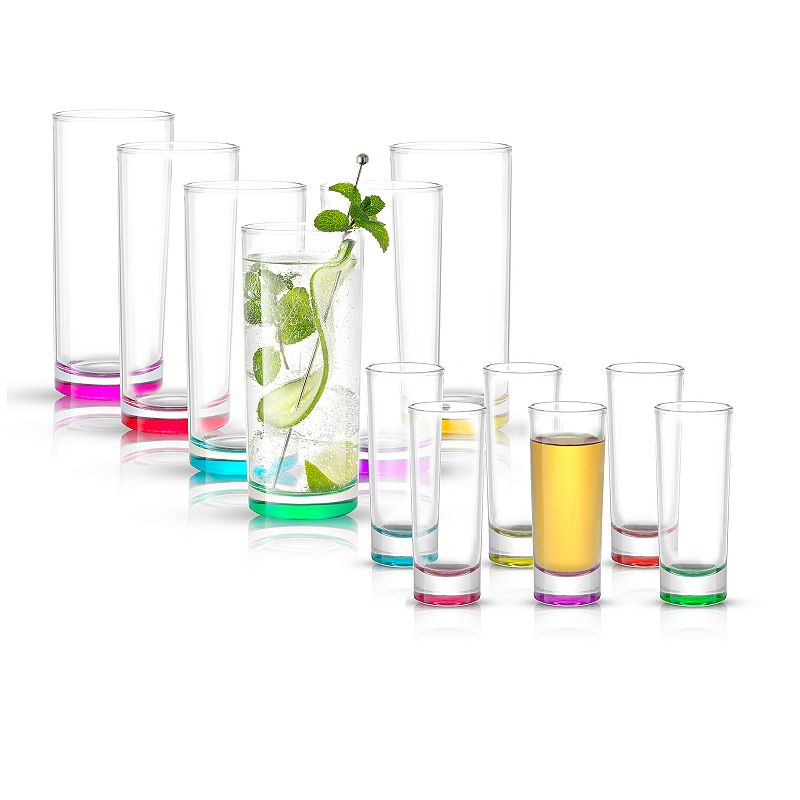 JoyJolt Hue Colored Shot Glasses 2.5-oz. Set of 12