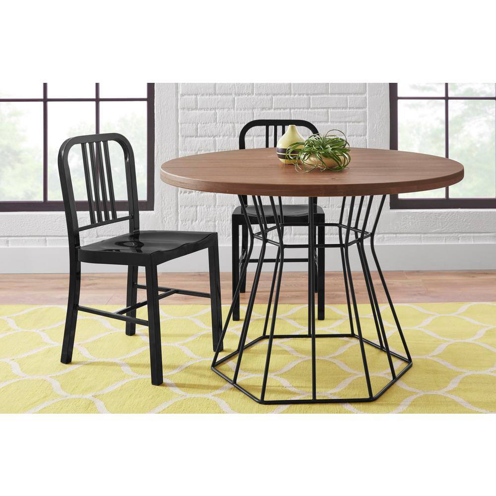 StyleWell Kipling Black Metal Dining Chair (Set of 2) (15.94 in. W x 32.67 in. H) CM806-18-BLK