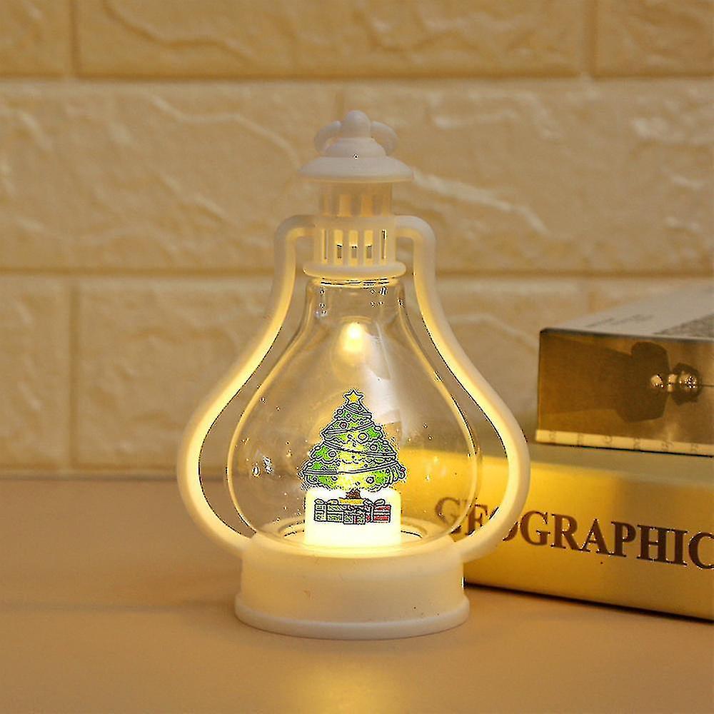 Christmas Ornaments Led Lights Children's Portable Window Ornaments Christmas Tree Pendants1pcs-whit