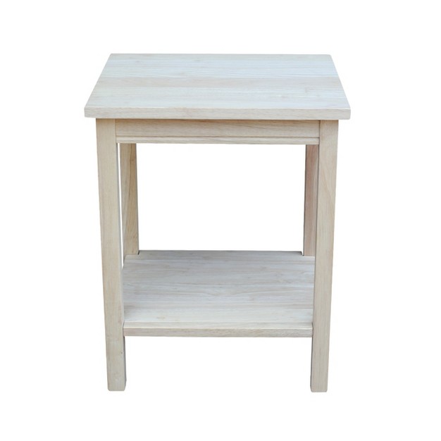 Portman Accent Table Unfinished International Concepts