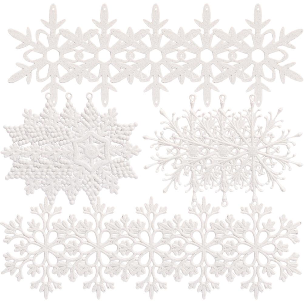 40pcs Christmas Snowflake Ornaments Home Xmas Decor Winter Christmas Tree Decorations