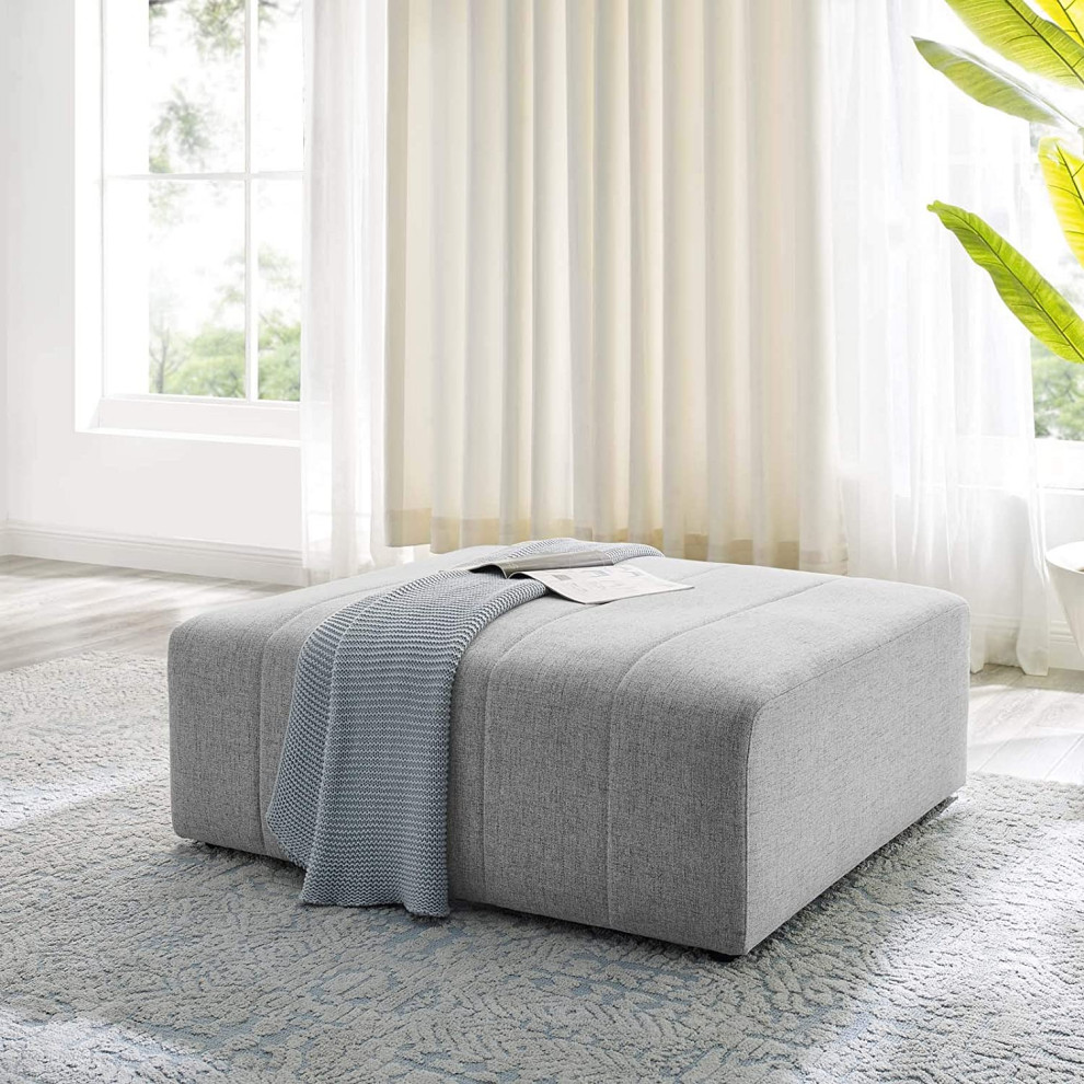 Modern Ottoman  Retro Design With Polyester Seat and Channel Tufting   Contemporary   Footstools And Ottomans   by Decorn  Houzz