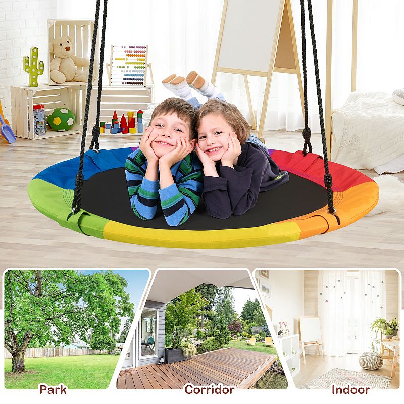 40-Inch Flying Saucer Tree Swing Outdoor Play Set with Easy Installation Process for Kids