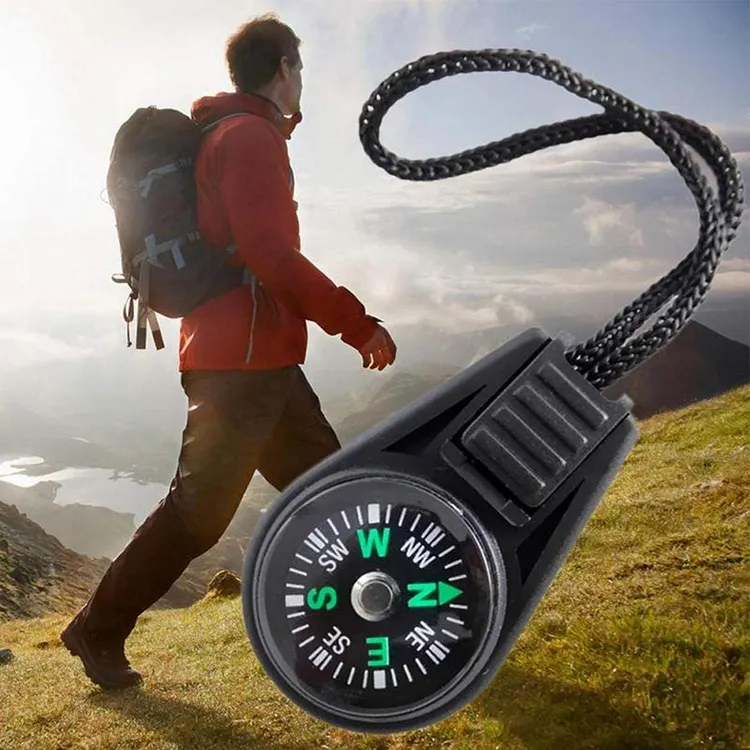 Outdoor Camping Hiking Pocket Mini Survival Compass for Bracelet Necklace Key Chain