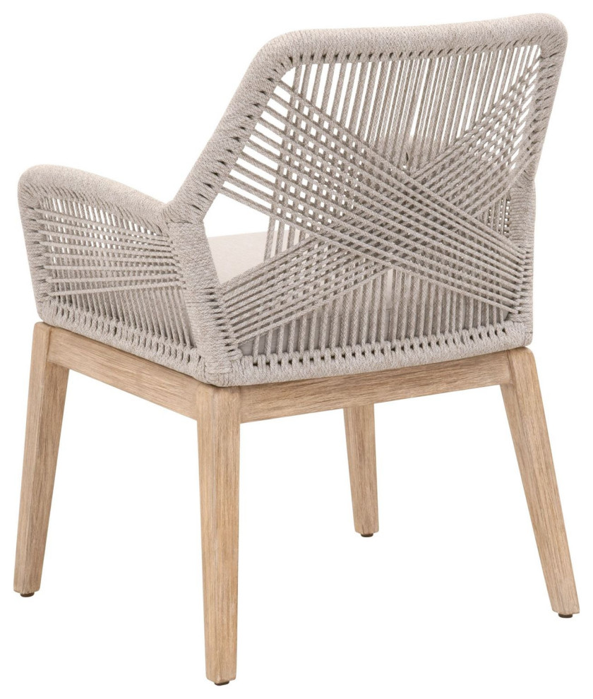 Essentials For Living Woven Loom Arm Chair in Two tone   Set of 2   Beach Style   Dining Chairs   by Unlimited Furniture Group  Houzz