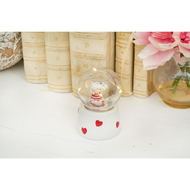 C amp f Home Valentine x27 s Day Snow Globe Mouse With Led Figurine Decorative Cute Farmhouse For Spring Figurines