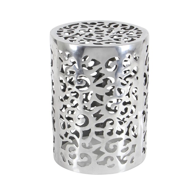 Contemporary Aluminium Stool Silver Olivia amp May