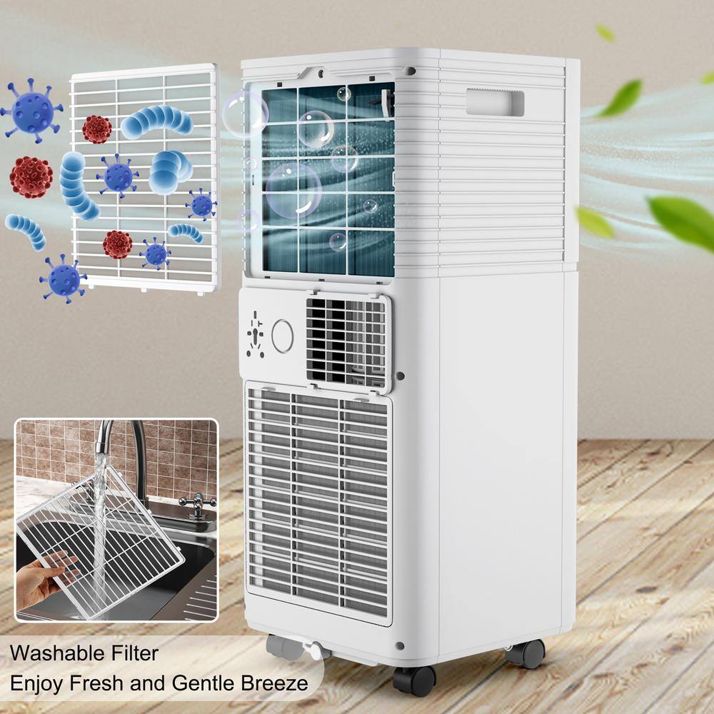 Costway 8000 BTU Portable Air Conditioner 3-in-1 Air Cooler wDehumidifier  Fan Mode in White FP10110US-WH