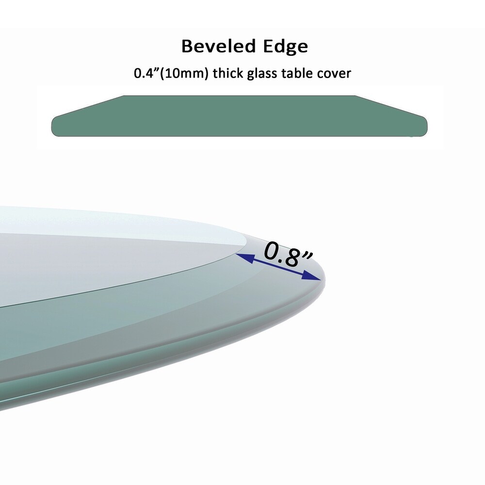 Round Tempered Glass Table Top Beveled Polished Edge (Only Table Top)   36\