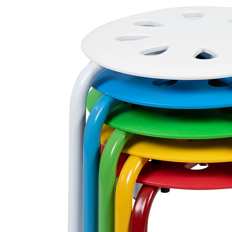 Kids Flash Furniture Bentley Colorful Nesting Stack Stool 5-piece Set