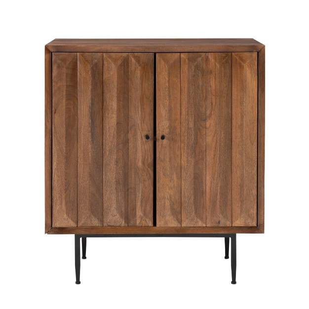 Mercada Modern Storage Console 3d Front Panels Solid Wood 2 Door Powell