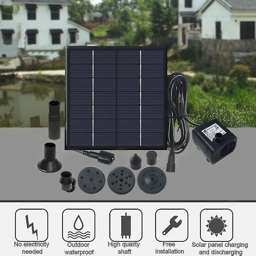 Birdbath Fountain， Solar Power Water Pump Panel Kit Submersible