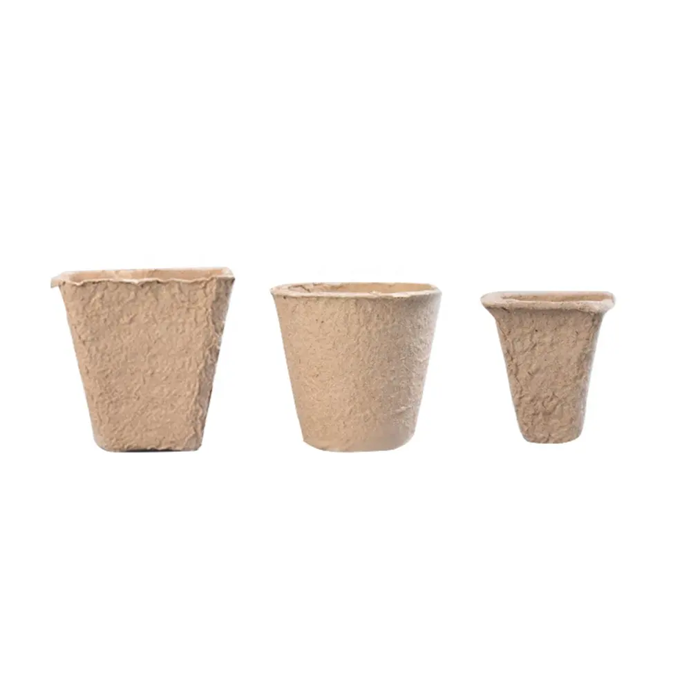 6*6CM Degradable pulp round seedling cup biodegradable flower plant peat pots tray planting pulp pape pots for seedling