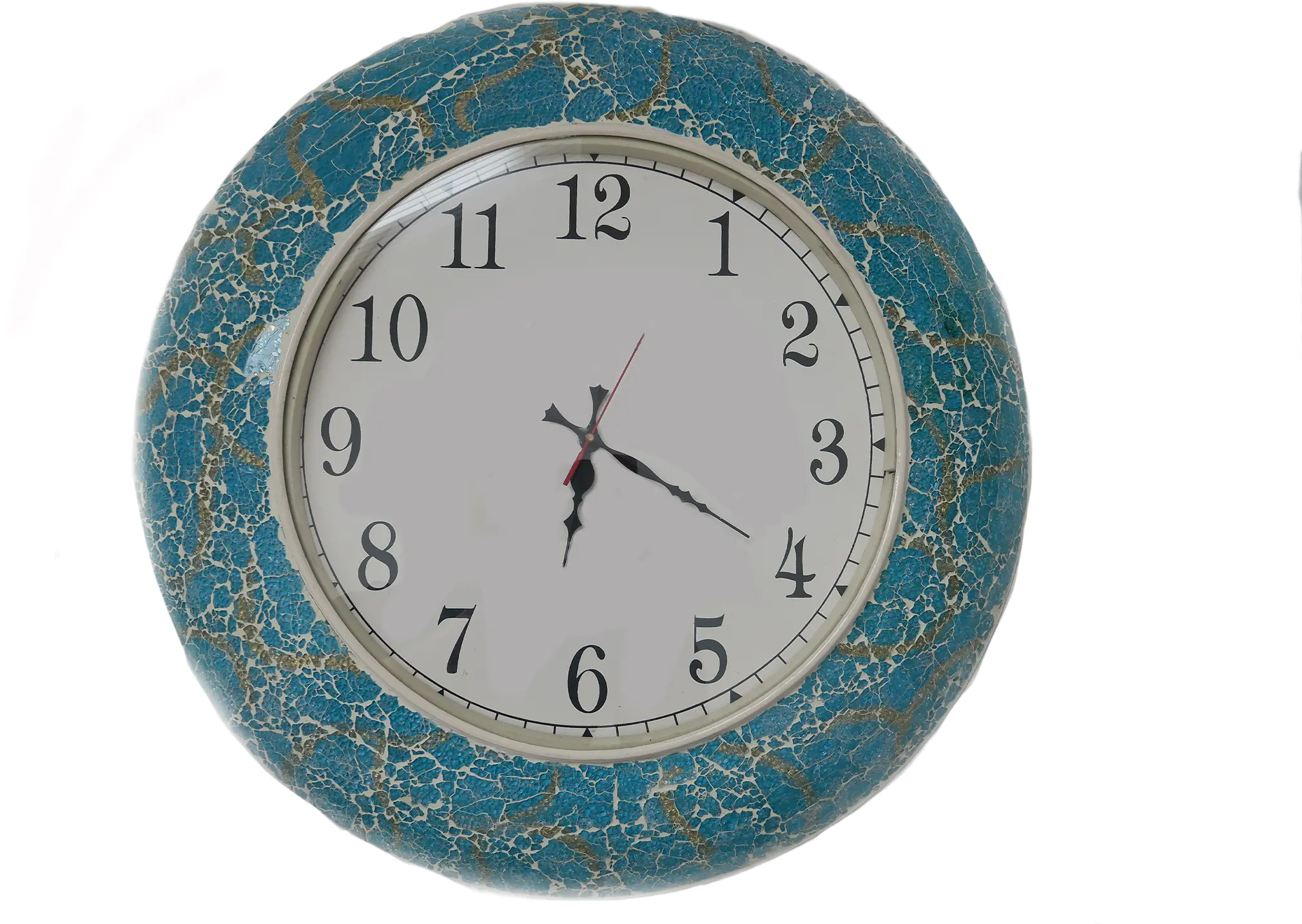 Blue Mosaic Tile Hand Made Wall Clock