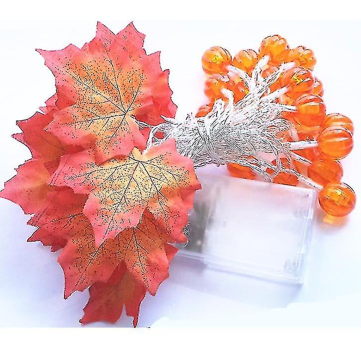 Thanksgiving Decorations For Home， Waterproof Maple Leaf String Lights With Lights