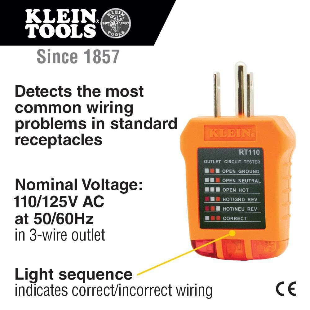 Klein Tools Receptacle Tester RT110 from Klein Tools