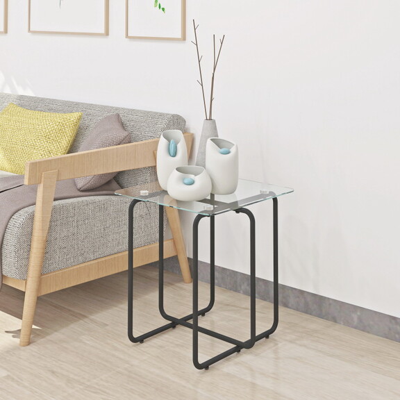 Modern Tempered Glass Coffee Table End Table Side ...