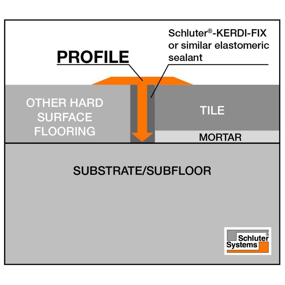 Schluter Systems Reno-T Satin Brass Anodized Aluminum 1732 in. x 8 ft. 2-12 in. Metal T-Shaped Tile Edging Trim T914AM