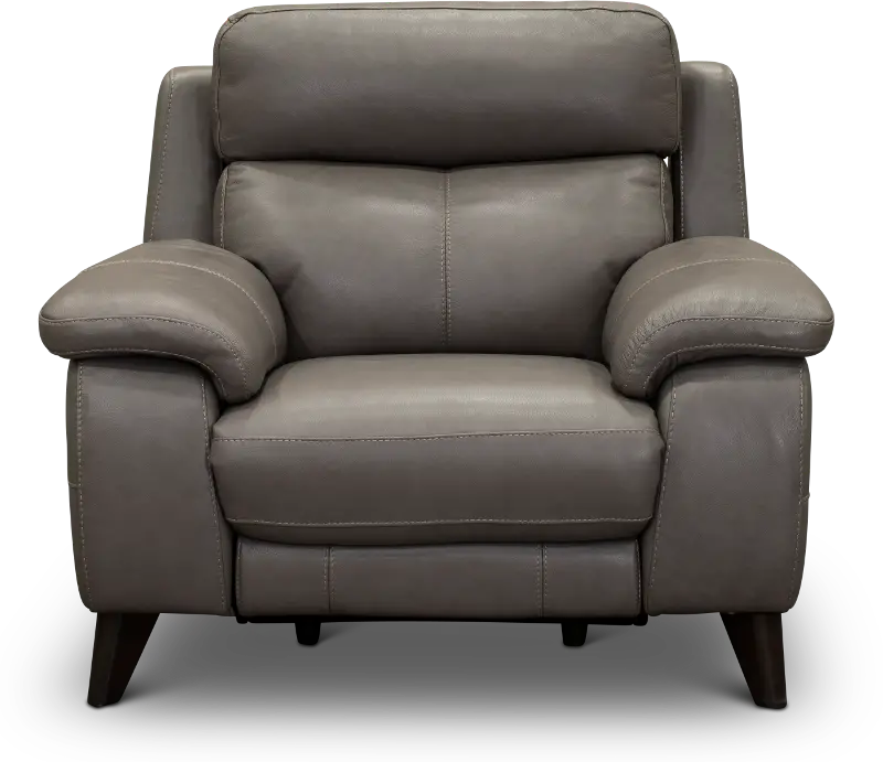 Venice Gray Leather-Match Power Recliner