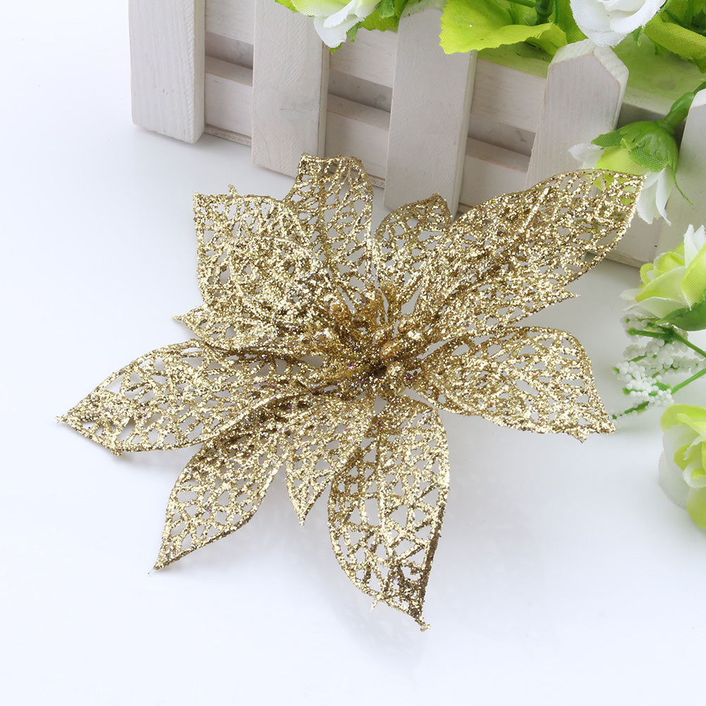 10pcs Christmas Hollow Flower Xmas Tree Ornaments Wedding Party Home Decoration