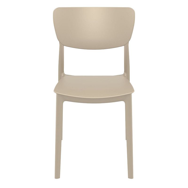 33 Taupe Brown Solid Stackable Patio Dining Chair