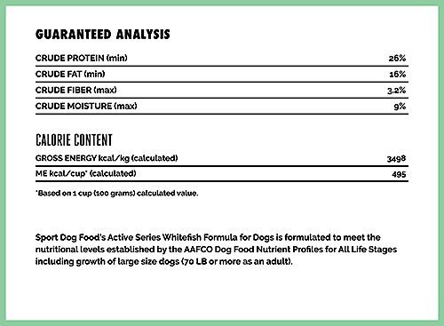 Sport Dog Food Active Series Bird Dog Whitefish Formula Flax-Free Dry Dog Food