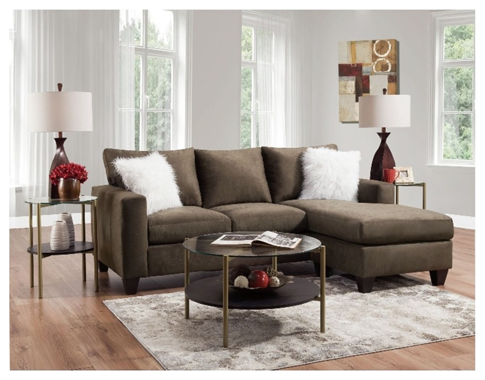 Picket House Furnishings Shia 86 quotW Wood Sofa with 2 Pillows in Pash Coffee   Transitional   Sectional Sofas   by Homesquare  Houzz