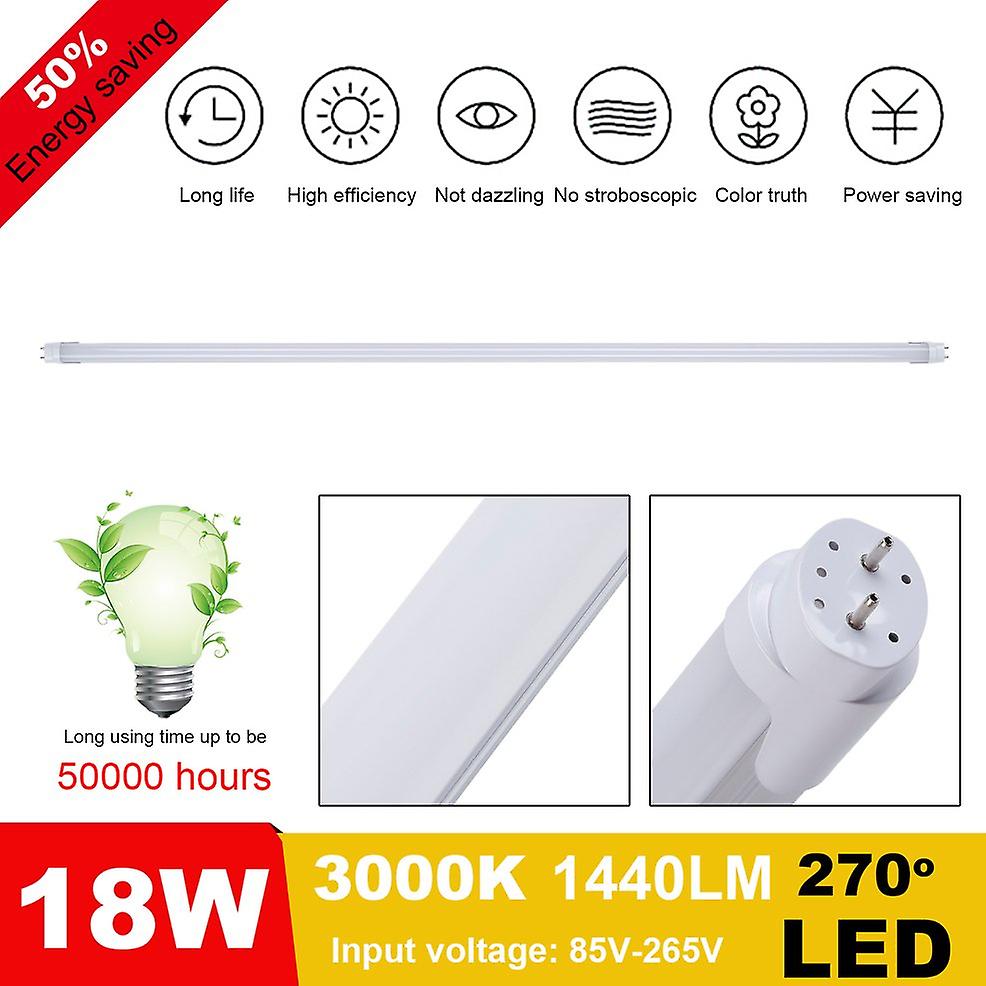 Warm White 18w T8 Tube Light 3000k 1.2m Fluorescent Lamp Portable Wall Lamp